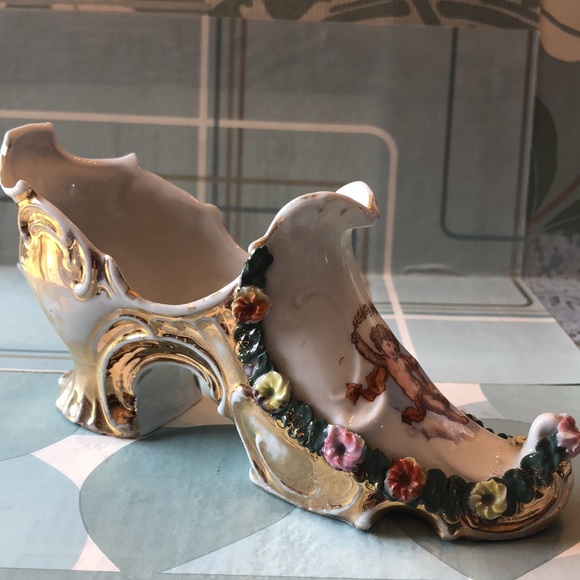🦋Antique Victorian Porcelain Shoe & Gräfenthal Figure - Picture 2 of 9